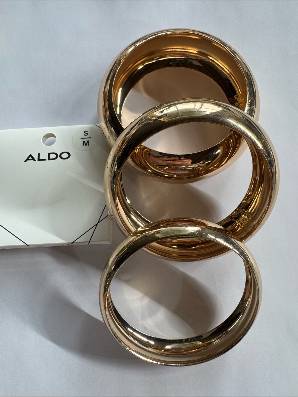 Aldo Shiny Gold Tone Stackable Bangle Set